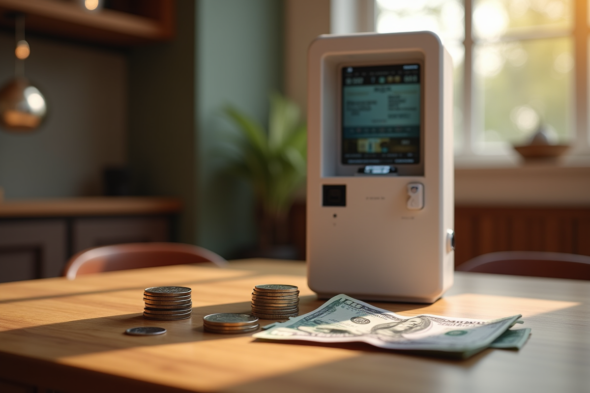 Monnaie et photobooth dans un intérieur chaleureux
