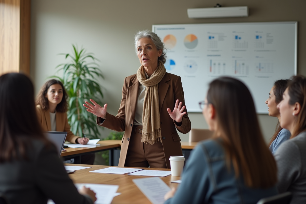 Femme mature parlant lors d