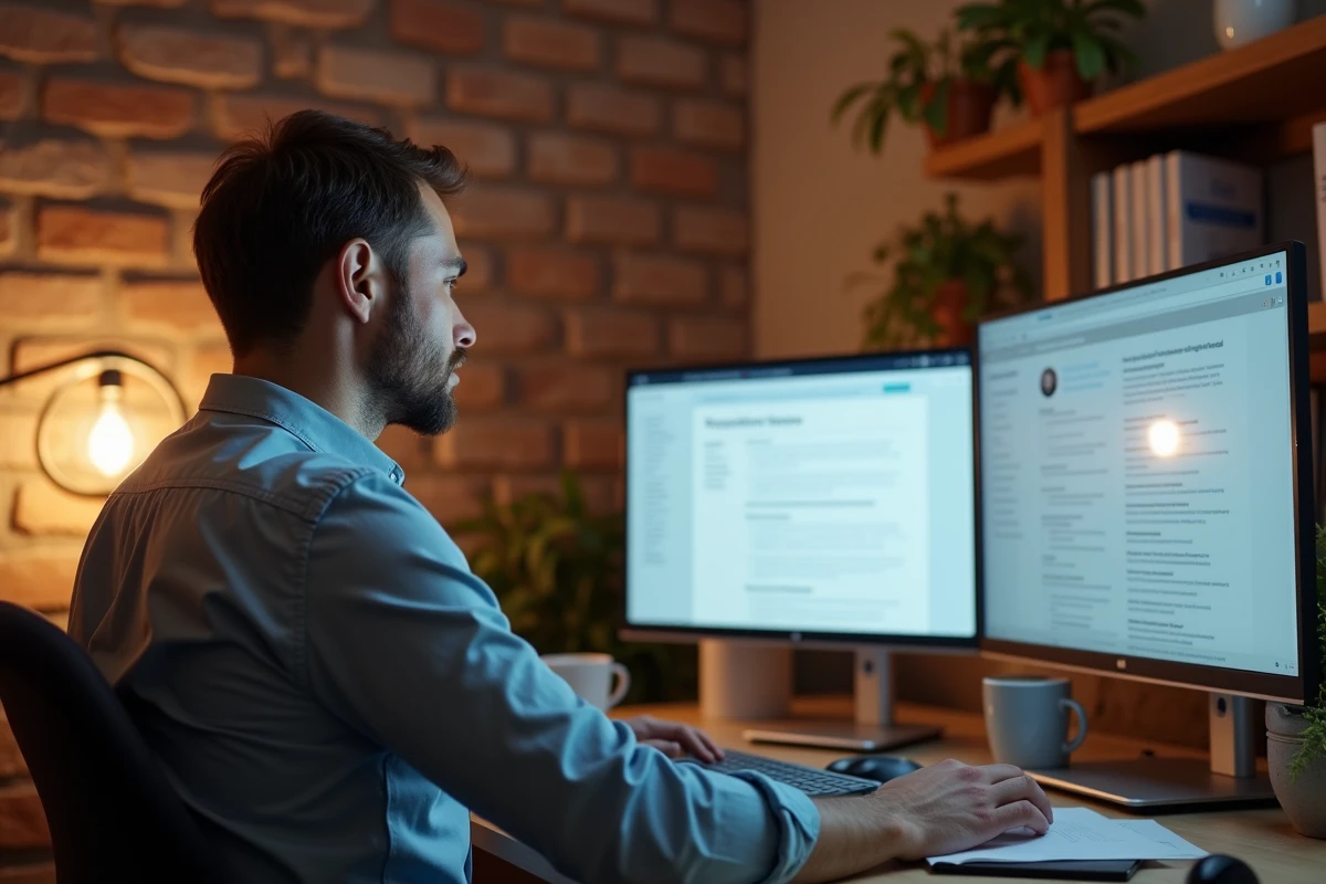 Développeur travaillant depuis chez lui sur la configuration de PROROLE avec deux écrans en 2026