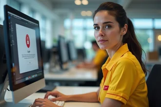 Employée La Poste face à une erreur de connexion sur le portail GTA au bureau