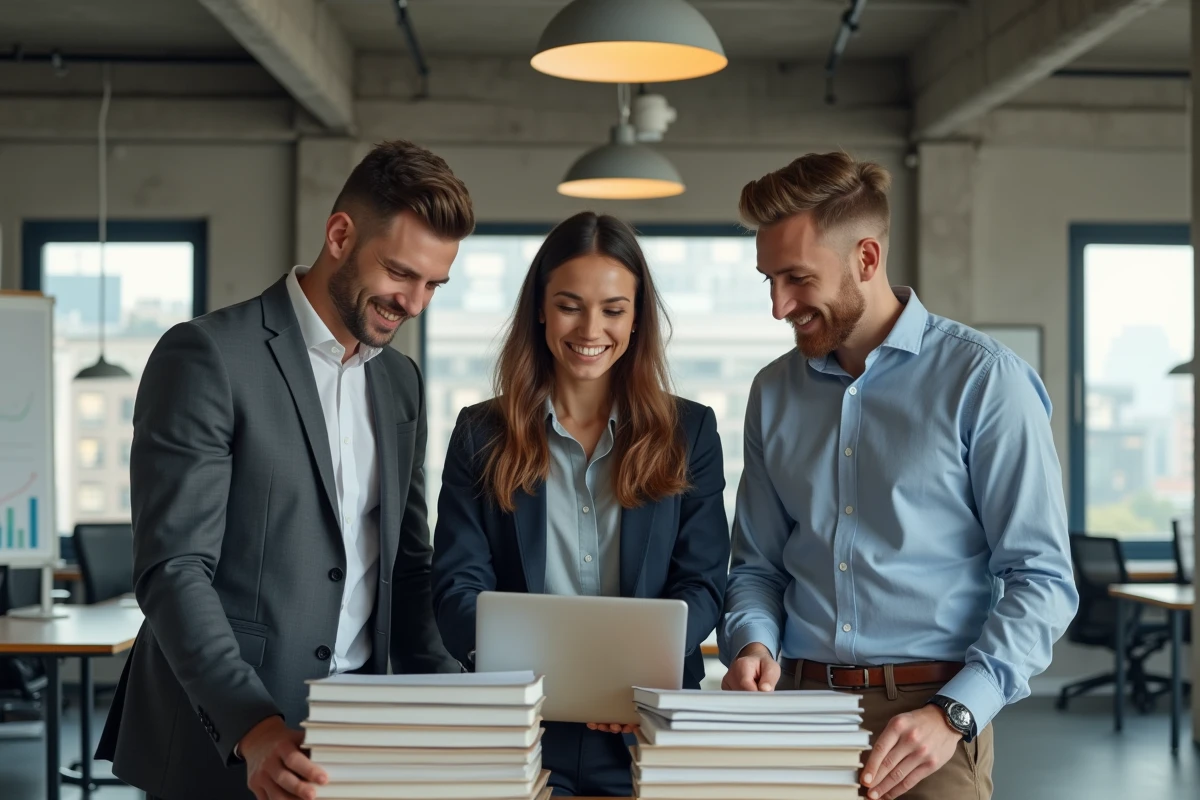 Équipe de jeunes auditeurs collaborant dans les bureaux d'un cabinet d'audit Big 4