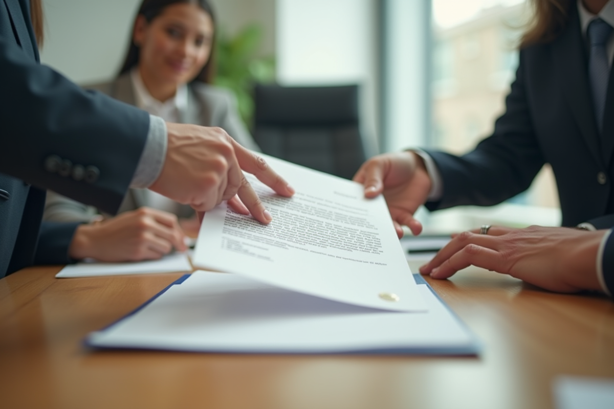 Mains passant une lettre officielle scellee lors d